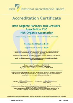 Irish Organic Farmers & Growers Association Cert 6009 summary image